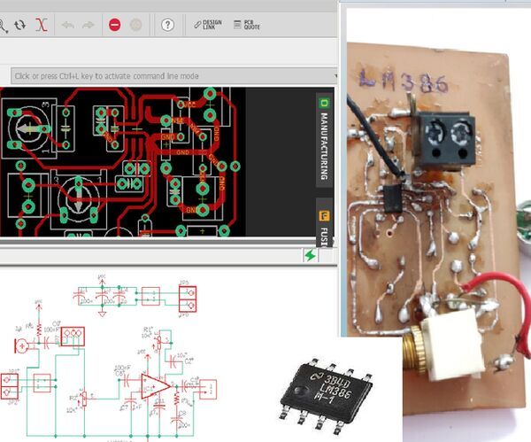 DIY LM386 Audio Amplifier : Datasheet,Circuit,PCB,Hardware