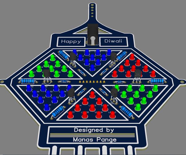 Diwali-themed Lantern Shaped PCB