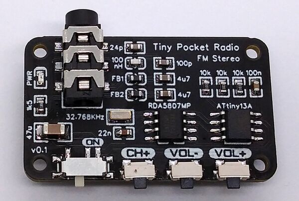 TinyPocketRadio - FM Stereo Radio based on ATtiny13A