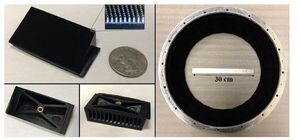 Metamaterial Tiles Boost Sensitivity of Large Telescopes