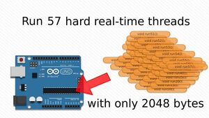 How to Run 57 Hard Real-Time Threads on an Arduino Uno