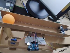 Self Balancing Ball and Beam using PID control
