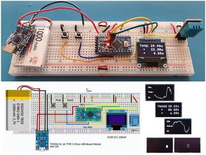 Temp and Humidity Monitor with Graphs and Battery Monitor