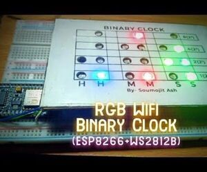 RGB Wifi Binary Clock (ESP8266+WS2812b)