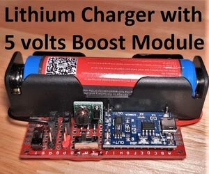 Charging Board for Lithium-Ion Battery With Step-up to 5 Volts