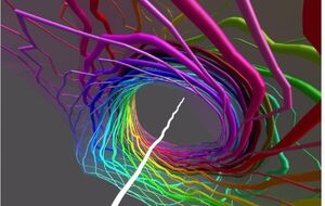 Fundamental particles modelled in beam of light