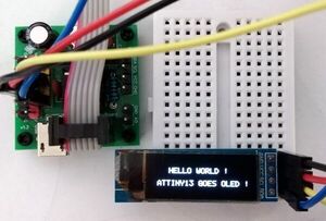 TinyOLEDdemo - I2C OLED on an ATtiny10, ATtiny13A or ATtiny202