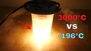 Incandescent Bulb Filament In Liquid Nitrogen