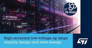 STMicroelectronics adds space-saving, 20MHz, low-offset op amp in high-performance 5V family