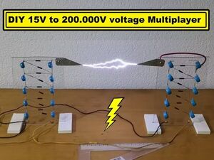 DIY 15V to 200.000 V Cockroft-Walton voltage multiplier