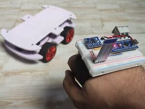 Hand Gesture Control Robot Via bluetooth