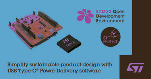 STMicroelectronics simplifies sustainable product design with USB Type-C® Power Delivery software for STM32 microcontrollers