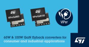 STMicroelectronics’ 100W and 65W VIPerGaN converters save space and raise efficiency in consumer and industrial applications